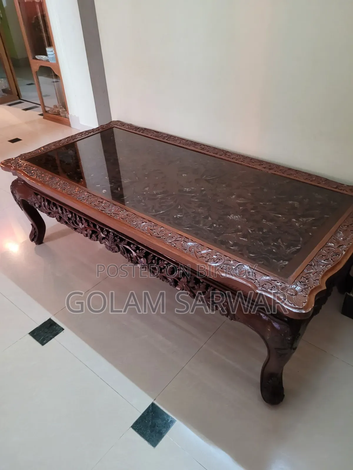 Burmese Teak Wood Carved Sofa Set Imported from Myanmar