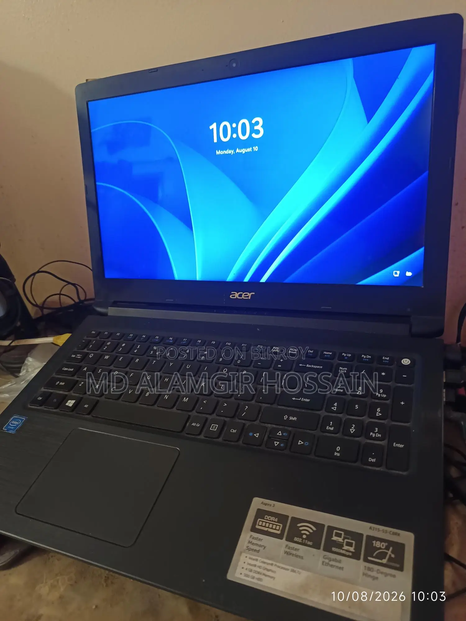 Laptop Acer Aspire 3 8GB Intel Celeron HDD+SSD 512GB