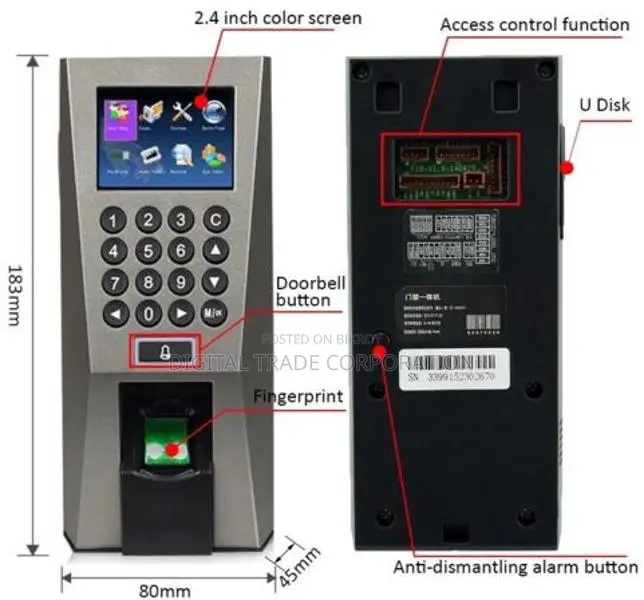 ZKTeco F18 Fingerprint & RFID Access Control