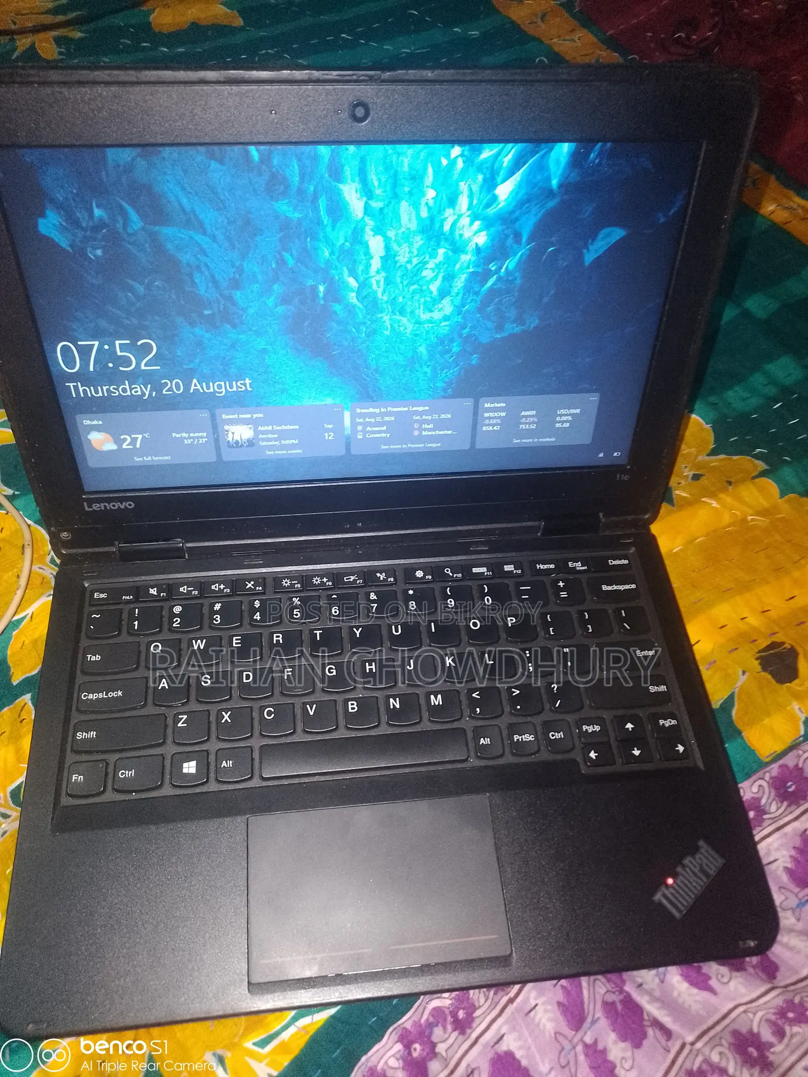 ল্যাপটপ Lenovo ThinkPad T490s 4GB ইন্টেল কোর i5 এসএসডি 128GB
