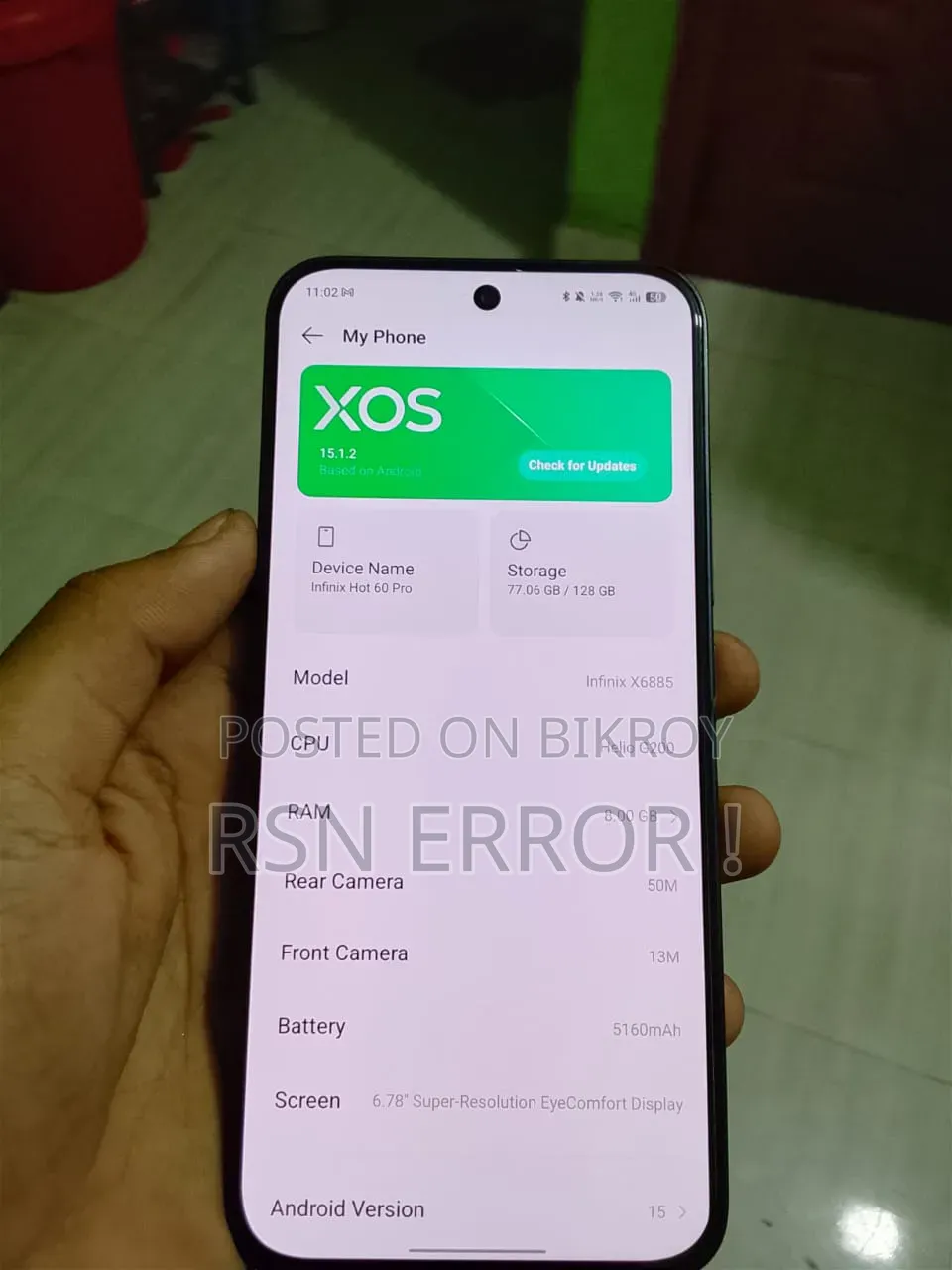 ইনফিনিক্স হট ৬০ প্রো ১২৮ জিবি কালো