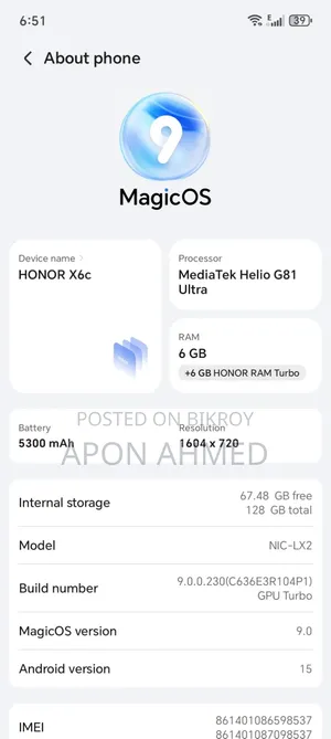 Honor X6C 128 GB