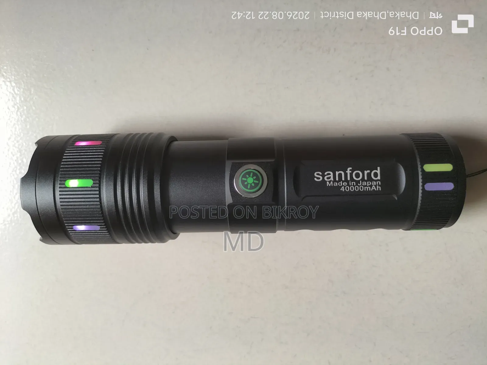Sanford Japan White Laser Led Torch Light 40000mAh With Power Bank
