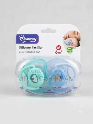 Momeasy Silicon Night Pacifier With Protective Cap (6m+2pcs Set)