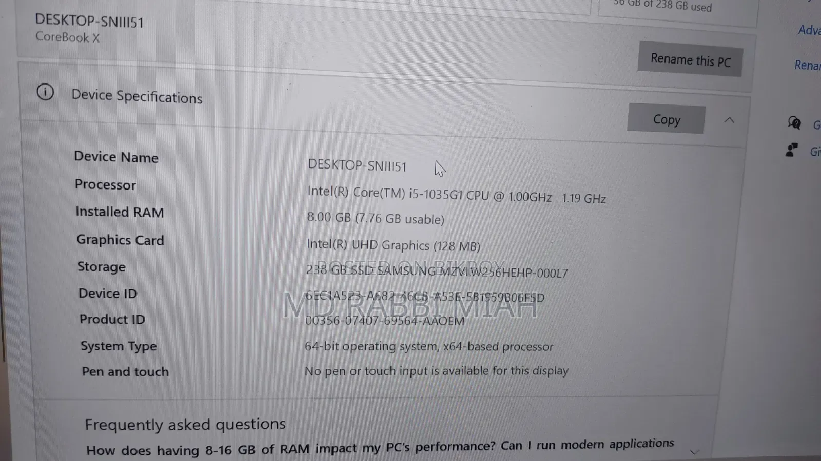 Laptop Chuwi 8GB Intel Core i5 SSD 256GB