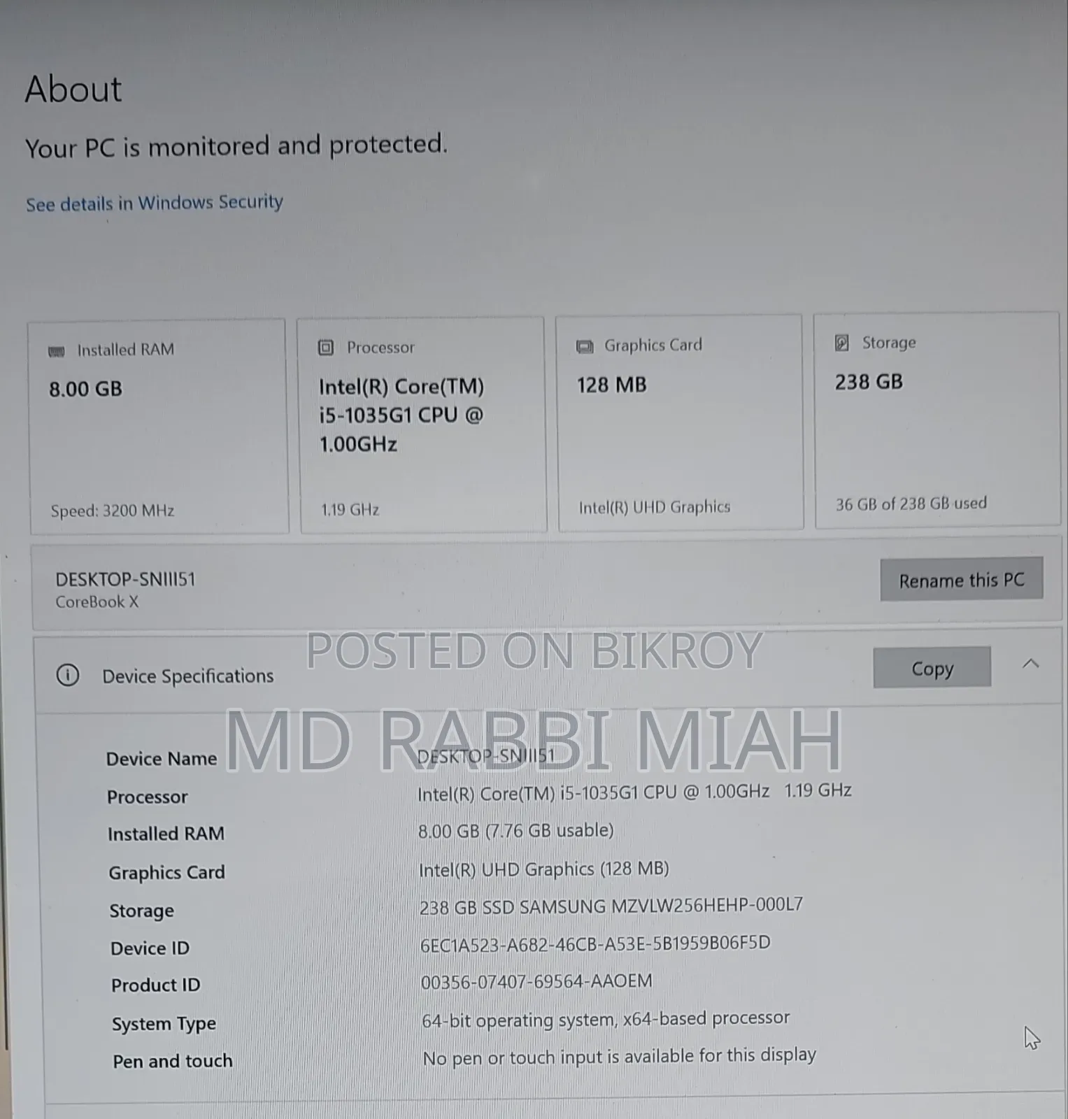 Laptop Chuwi 8GB Intel Core i5 SSD 256GB