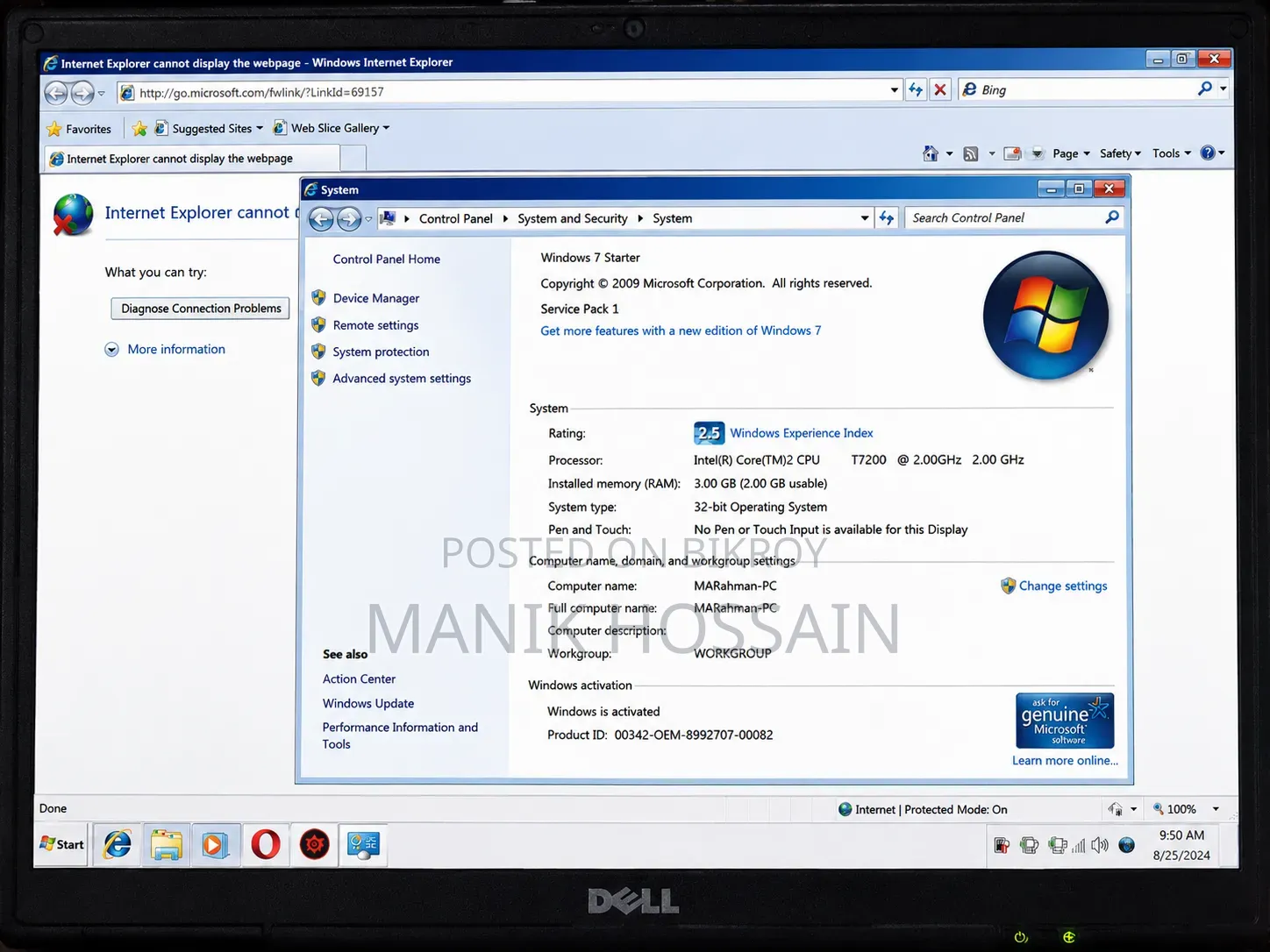 Laptop Dell Latitude D620 3GB Intel Core 2 Duo SSD 128GB