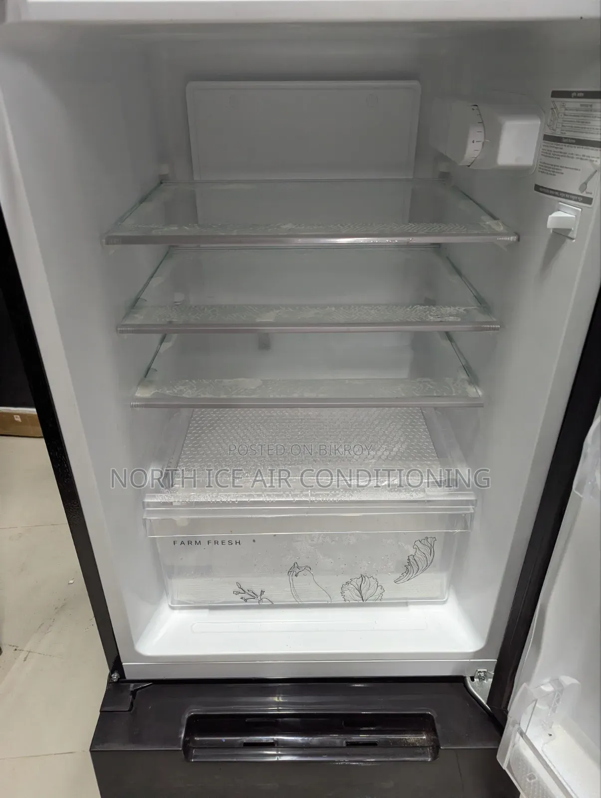 Whirlpool Black Colour Inverter Glass Door Frost Fridge 278 Ltr.