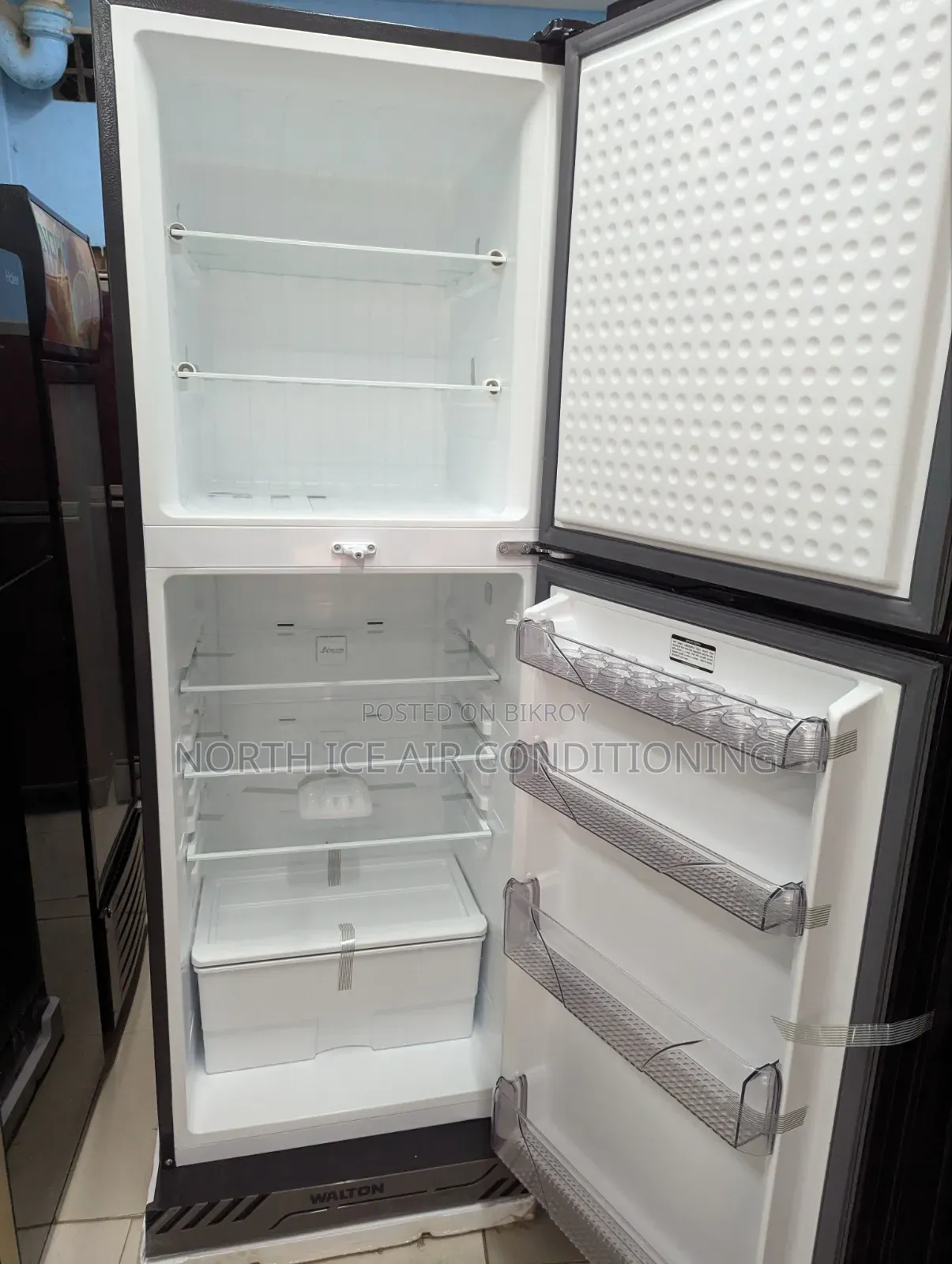 Walton Brand New Black Glass Dor Inverter Frost Fridge 380 Ltr.30% Off