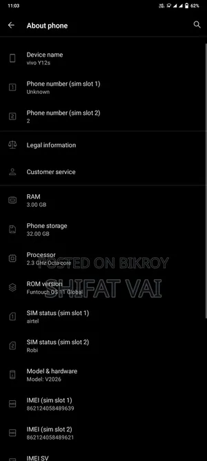 Vivo Y12s 32 GB Silver