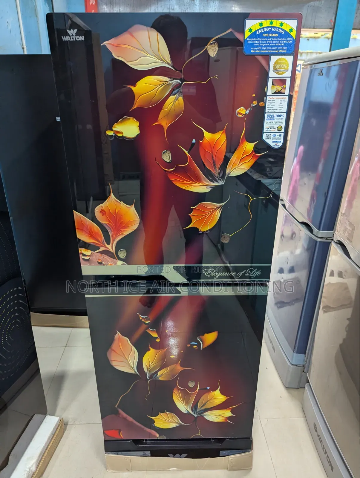 ওয়ালটন ব্র্যান্ড নিউ গ্লাস ডোর ফ্রস্ট ফ্রিজ ২১৩ লিটার (৩০% ছাড়)