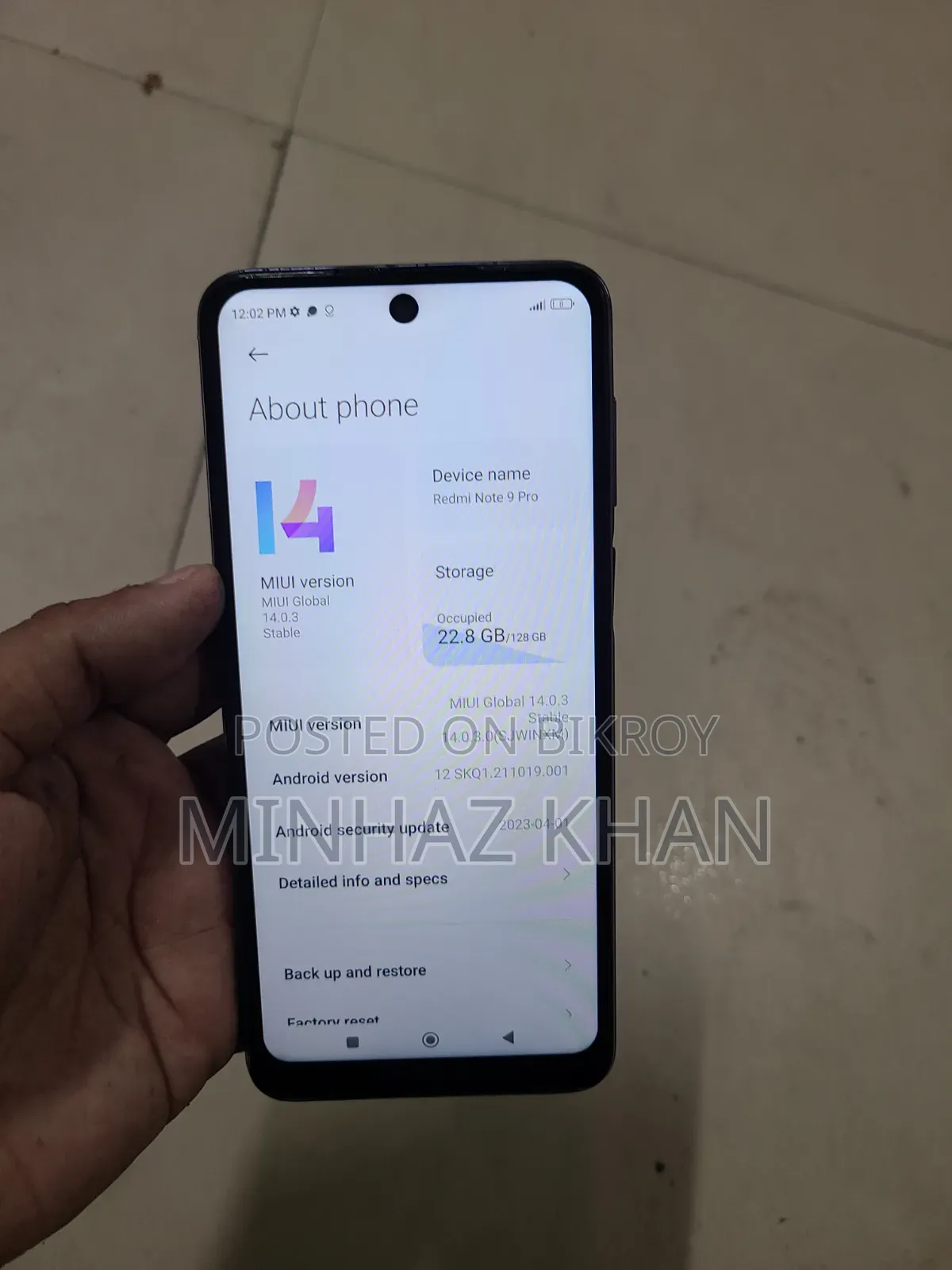 শাওমি রেডমি নোট ৯ প্রো ১২৮ জিবি পার্পল