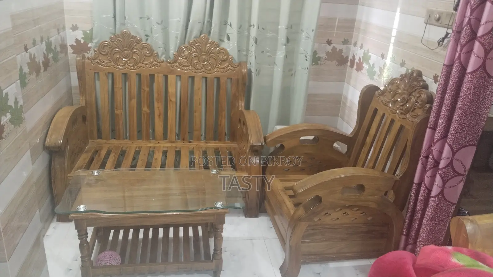 New Akashi Wood Sofa, to be sold due to urgent need of money.