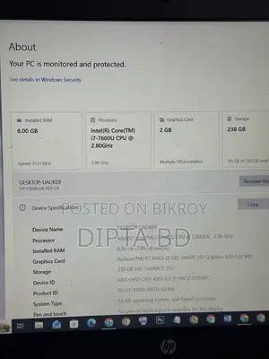 Laptop HP EliteBook 850 G4 8GB Intel Core i7 SSD 256GB