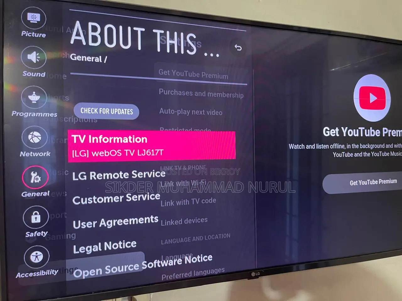 LG 43” Original 4k Full HD TV