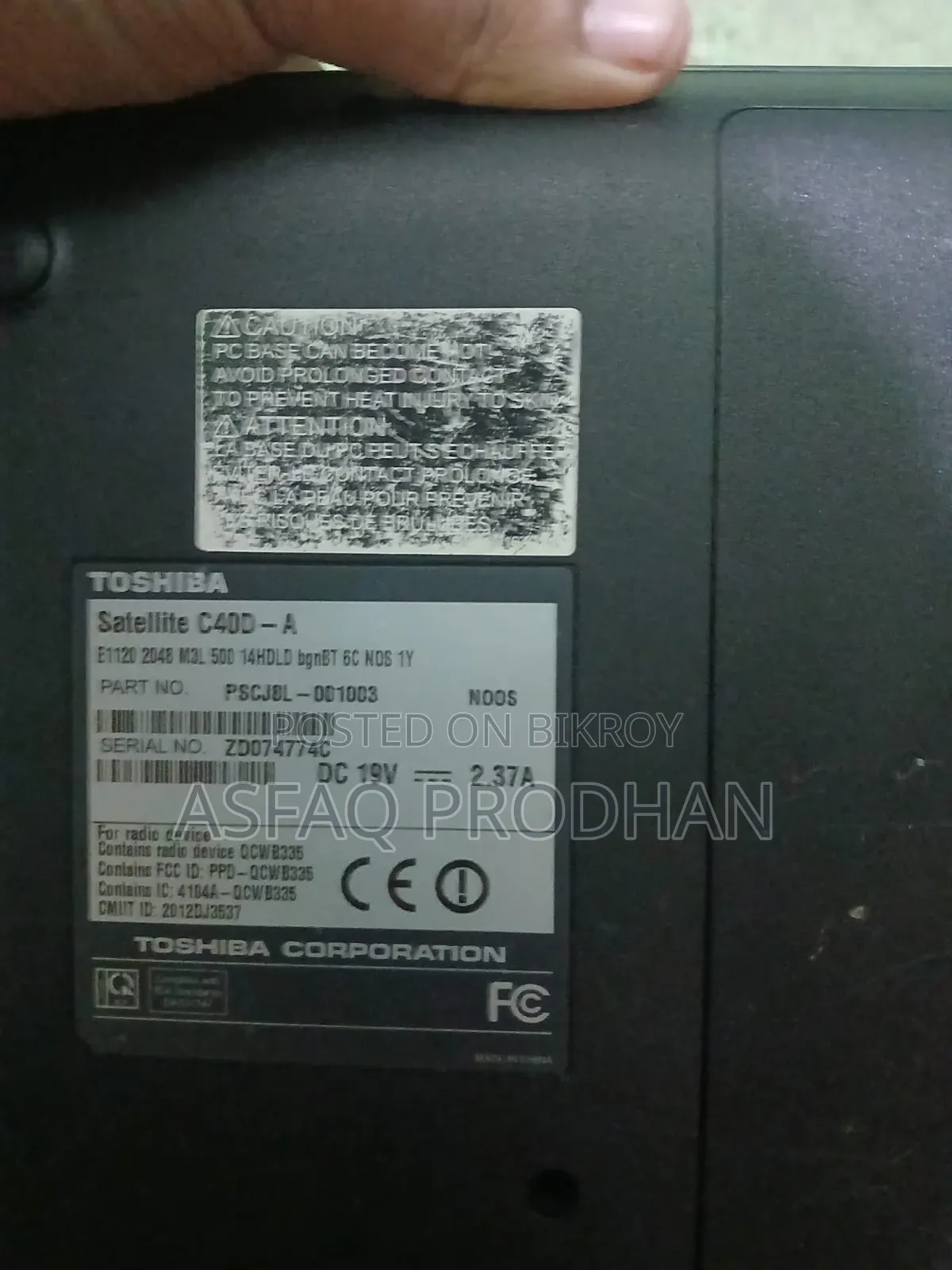 Laptop Toshiba Satellite C640 6GB AMD A4 HDD 500GB