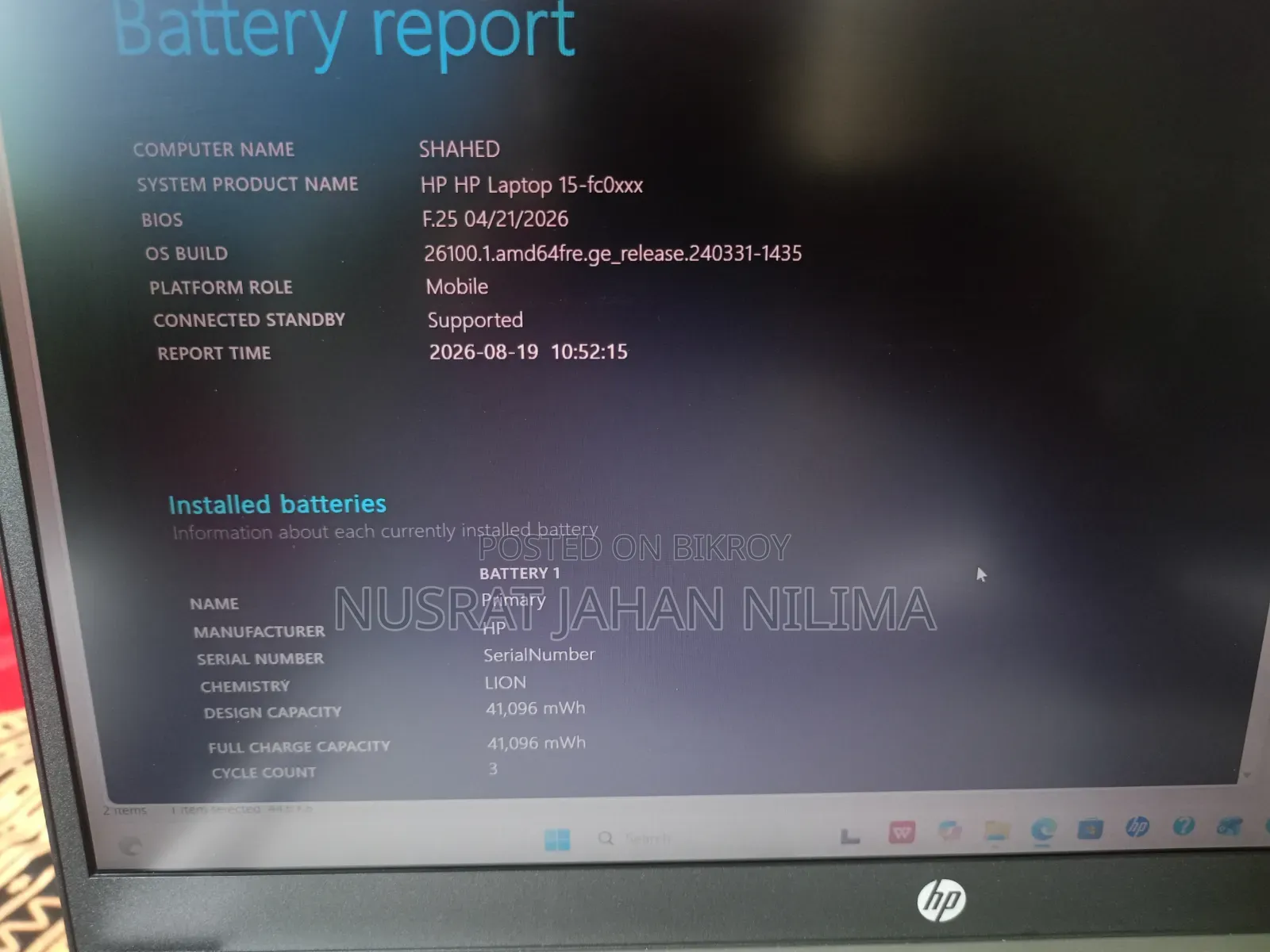 Laptop HP 15 8GB AMD Ryzen 5 SSD 512GB