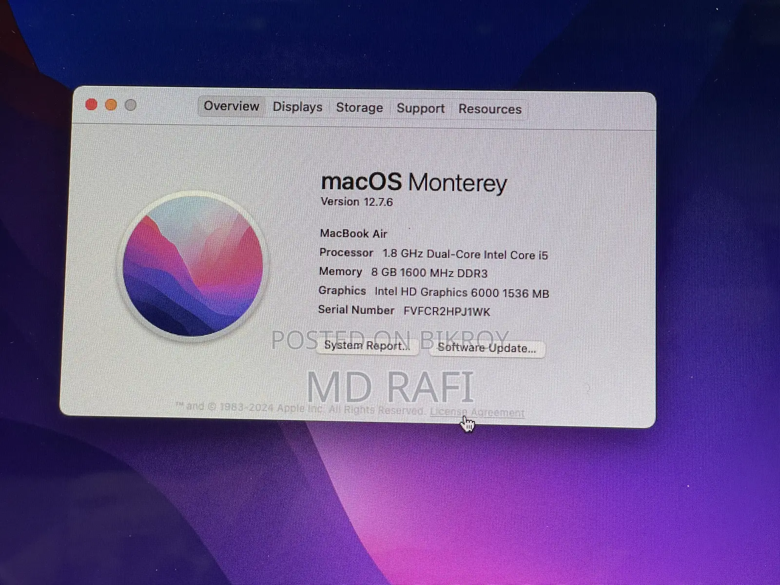 Laptop Apple MacBook Air 2017 8GB Intel Core i5 SSD 128GB