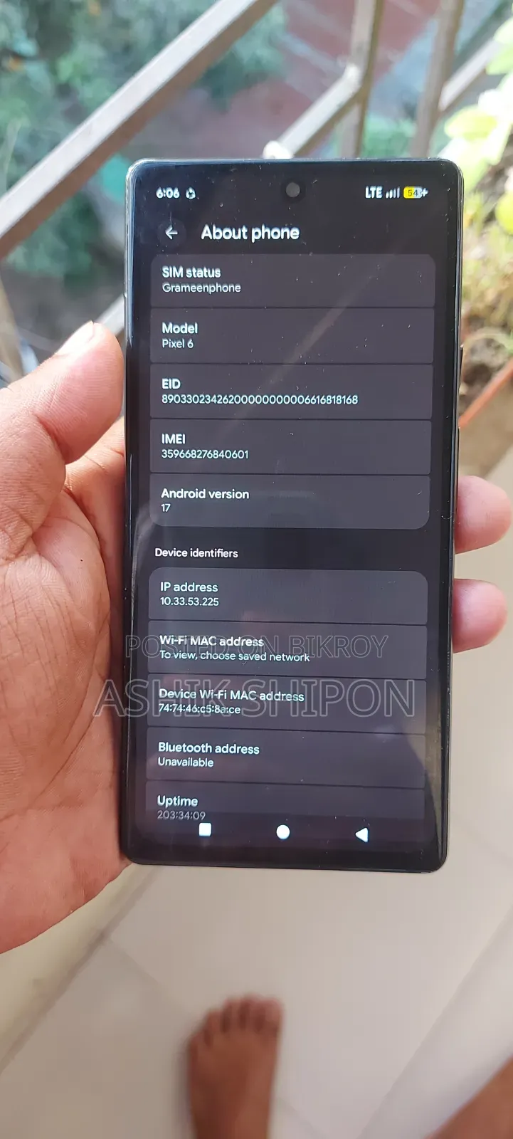 গুগল পিক্সেল ৬ ১২৮ জিবি কালো