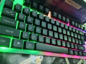 Aula F3061 Rainbow Wired Membrane USB Keyboard Mouse Combo (Black)