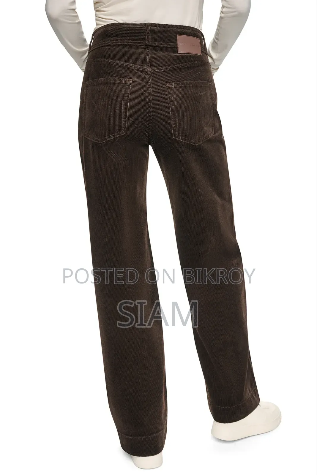 Brown Corduroy Wide-Leg Pants