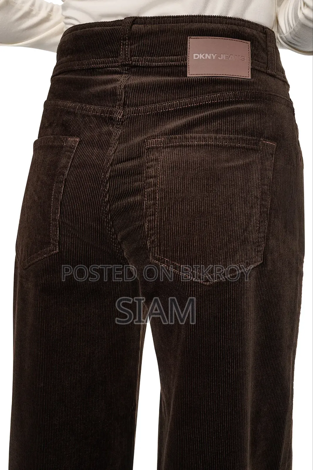 Brown Corduroy Wide-Leg Pants