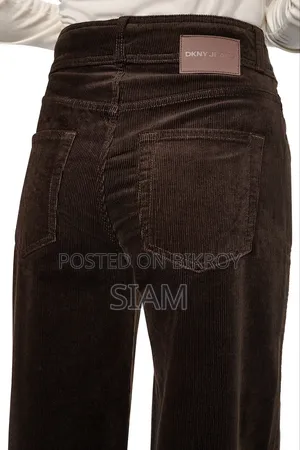 Brown Corduroy Wide-Leg Pants
