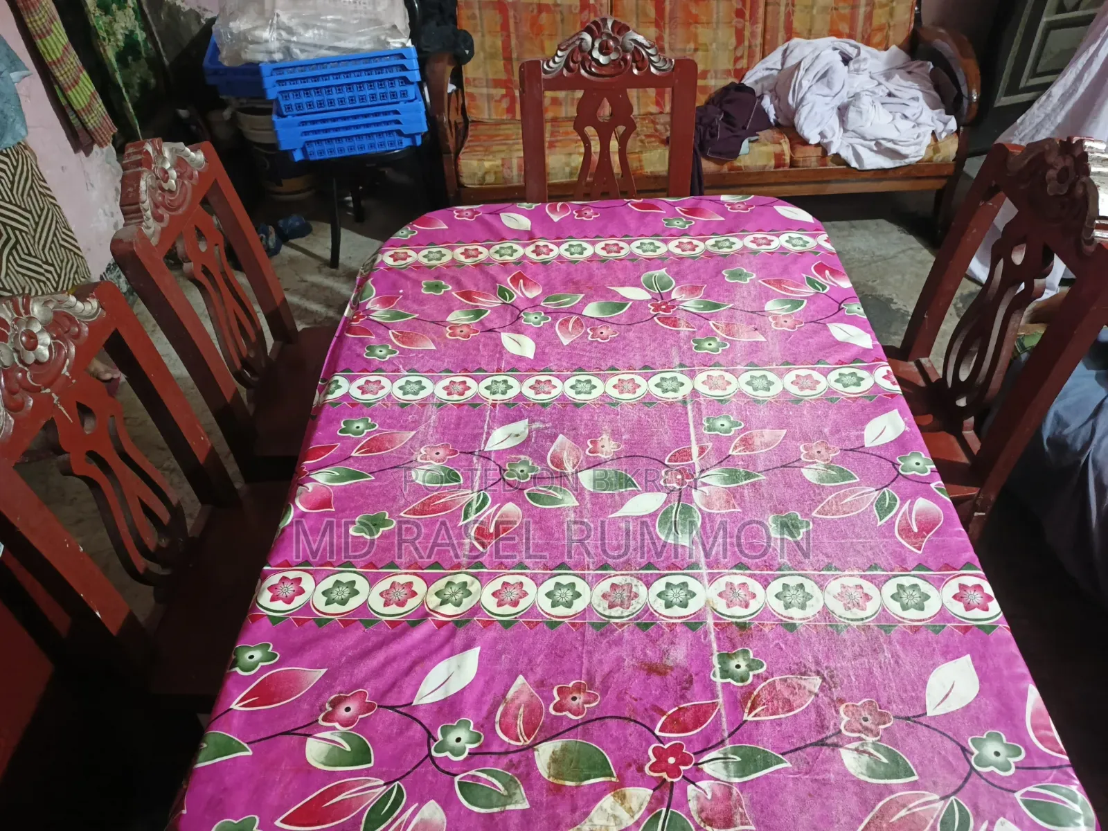 Dining table with 6 chairs and dressing table will be sold urgently.