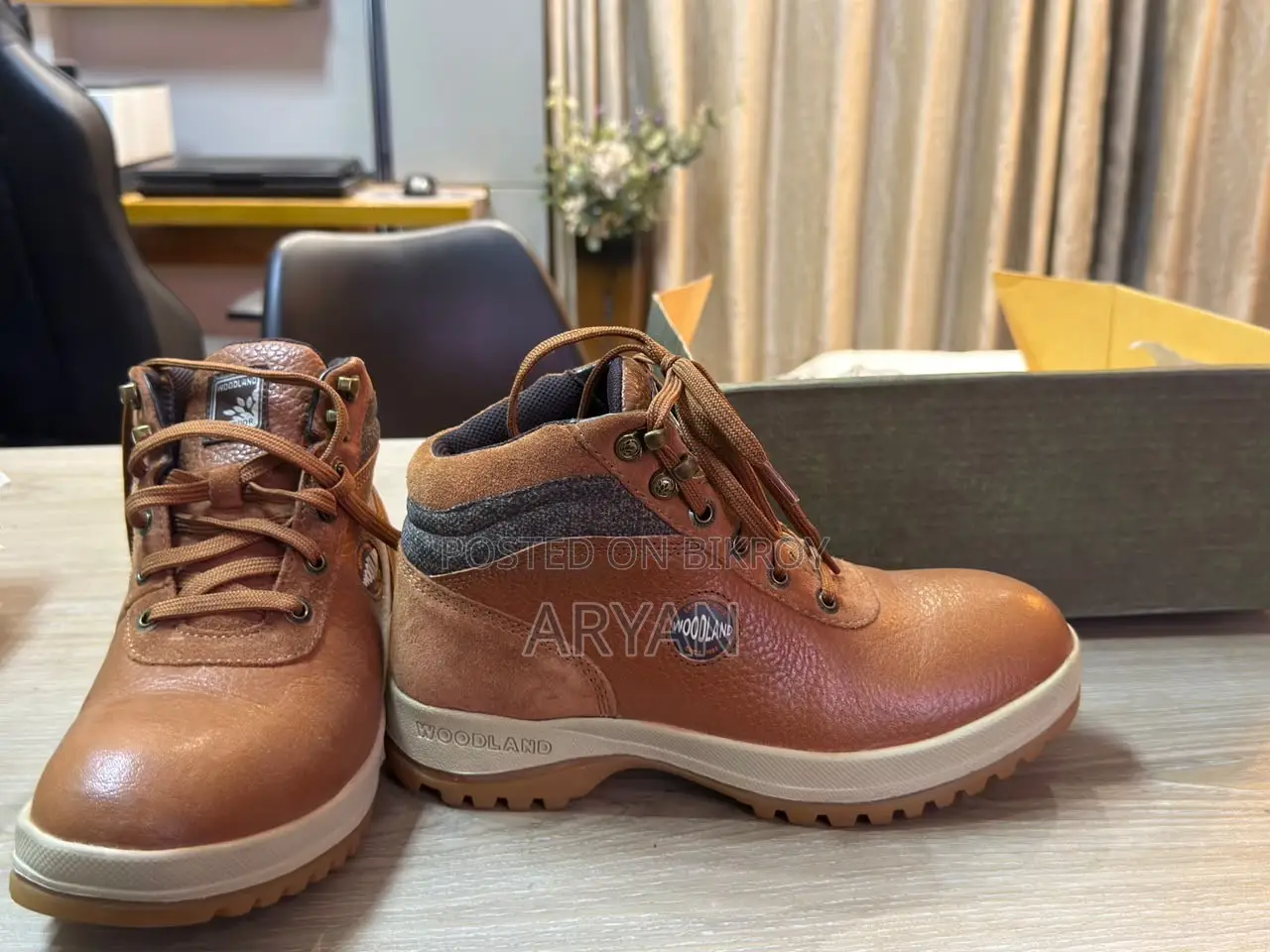 Woodland Tan Leather Boots (Size 41) -Brand New With Original Box