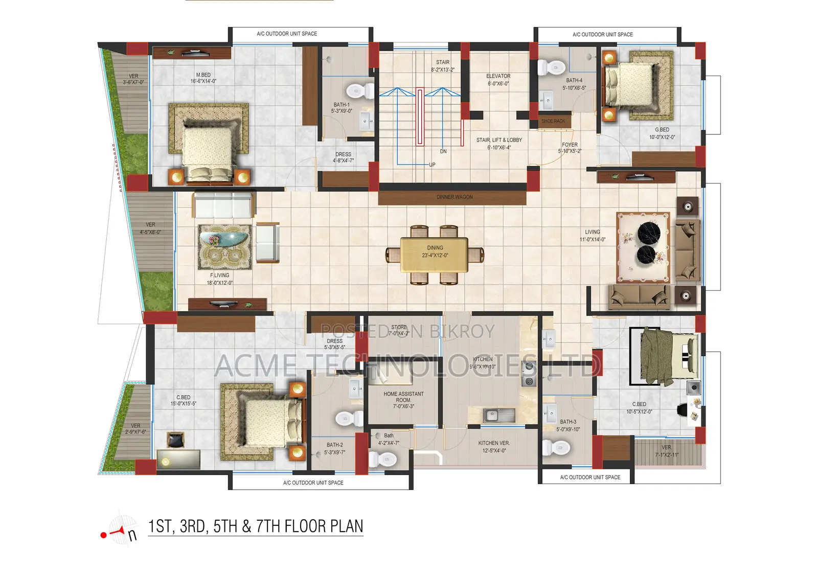 4 Bedroom Apartment in Polaris, Jalshiri Abason for Sale