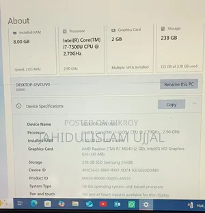 Laptop Lenovo IdeaPad 320 8GB Intel Core i7 SSD 256GB