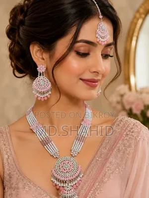 ✨ Elegant Pink & Pearl Jewelry Set ✨