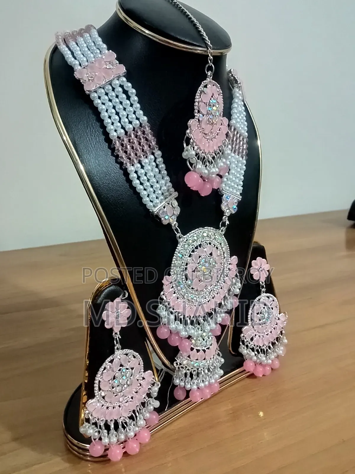✨ Elegant Pink & Pearl Jewelry Set ✨