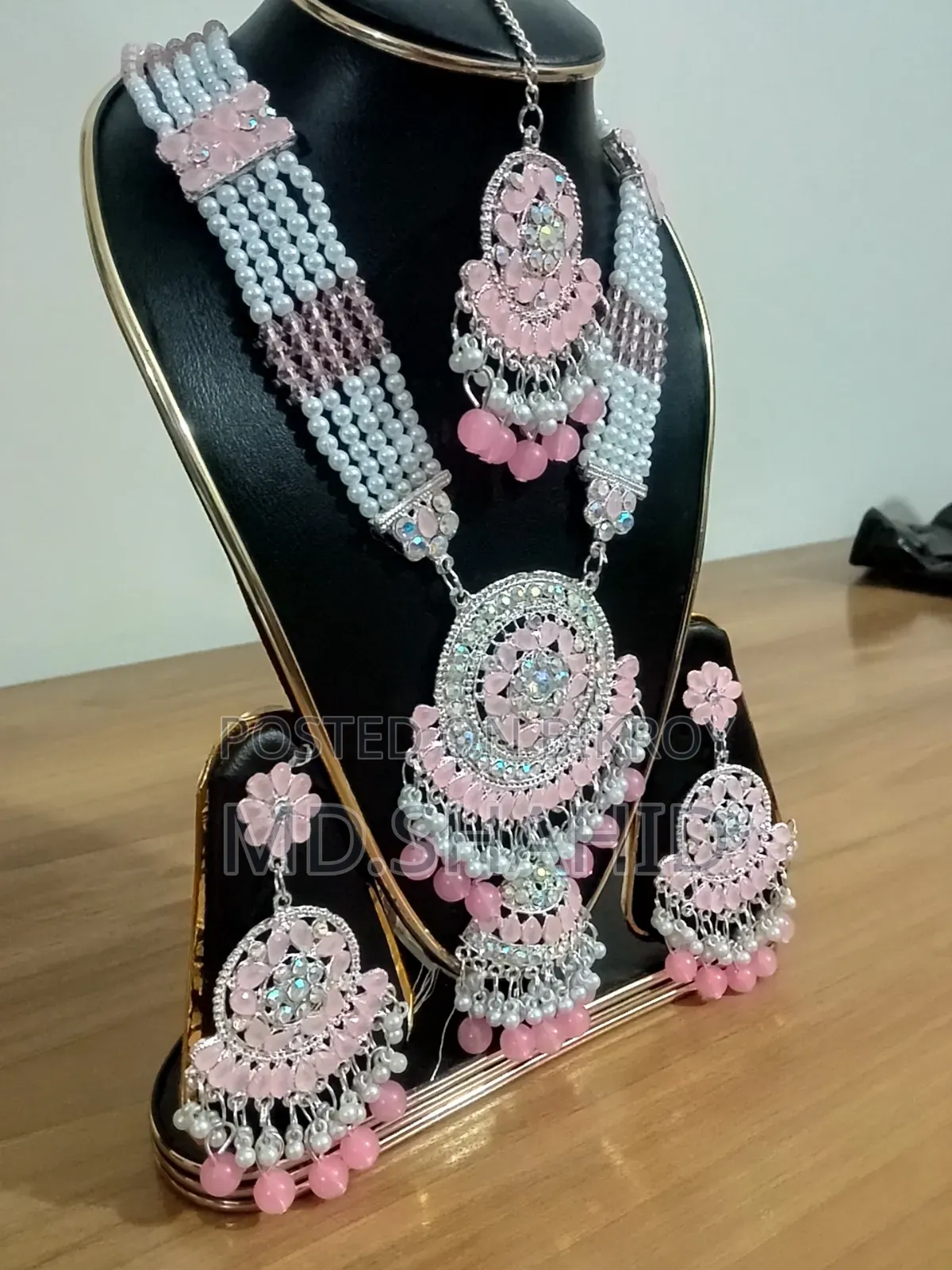 ✨ Elegant Pink & Pearl Jewelry Set ✨