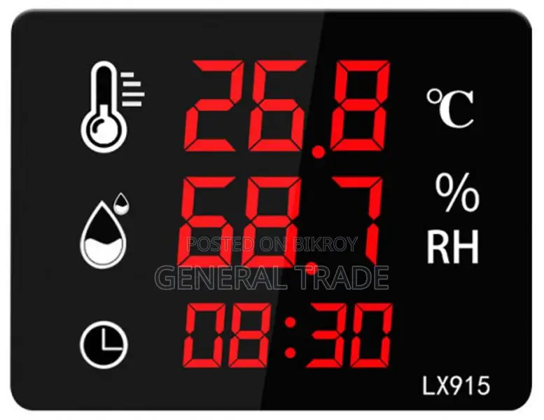 LX915 Industrial Wall Mount LED Display Hygrometer