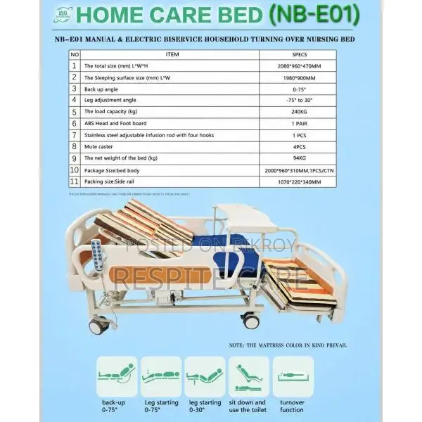 Electric Home Nursing Hospital Bed with Commode