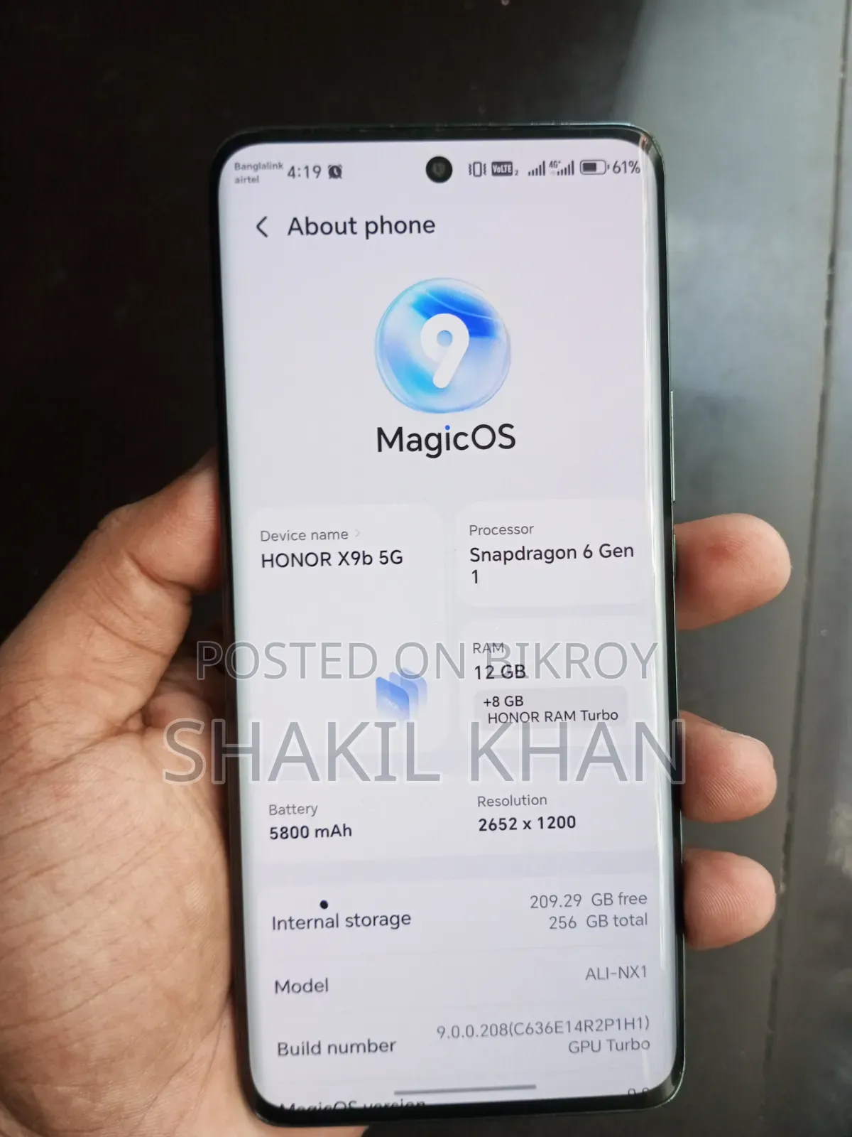 Honor X9b 5G 256 GB Green