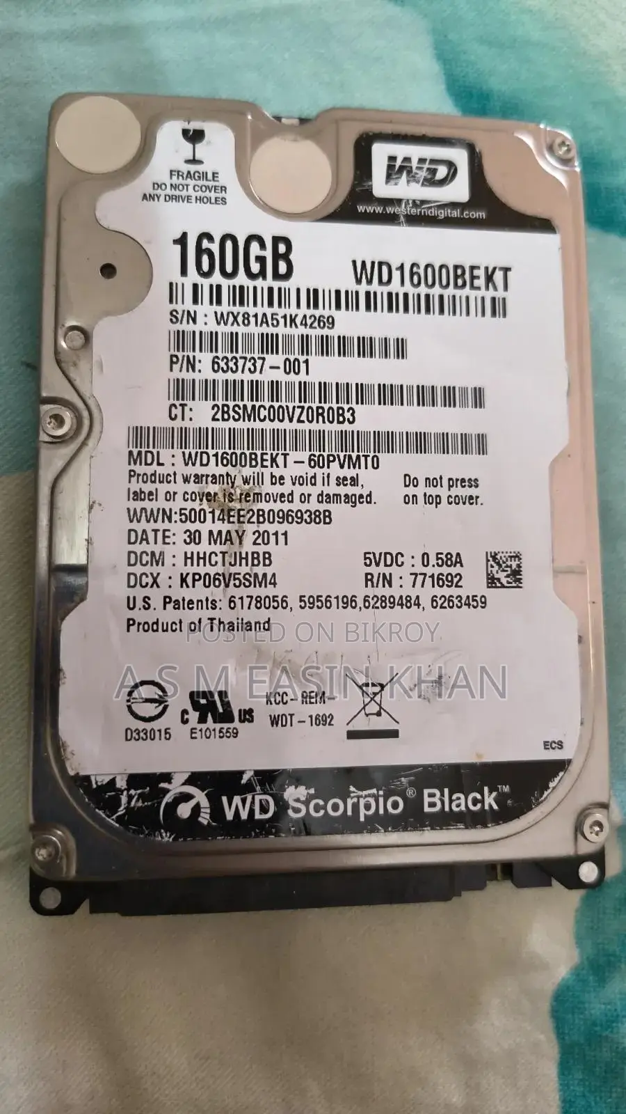 Western Digital Laptop HDD 160 GB