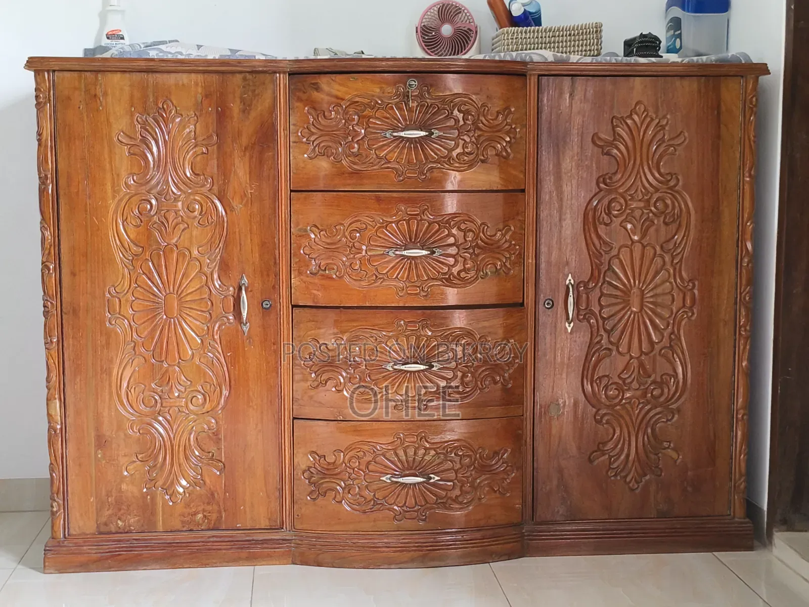 Burmese Teak Wood Wardrobe