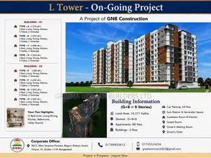 3-Bedroom Apartment in L Tower, Kazipara for Sale