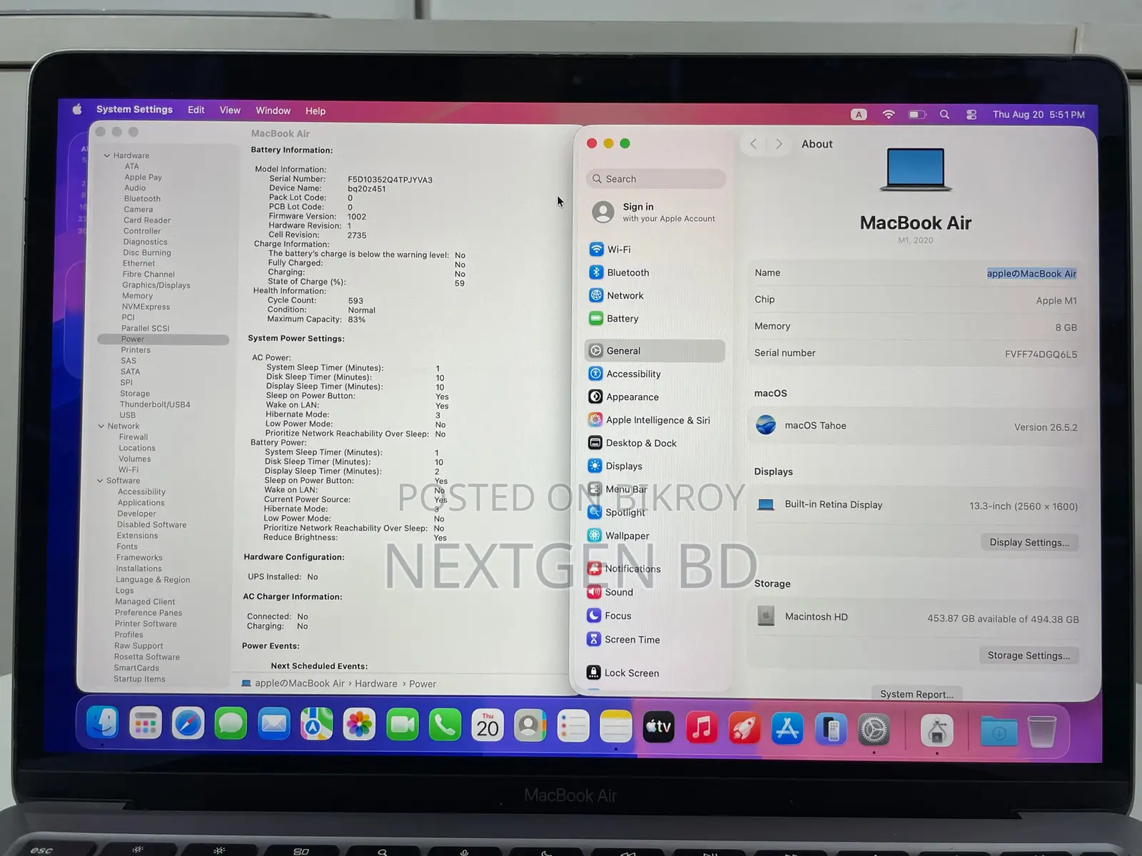 Laptop Apple MacBook Air 2020 M1 8GB Apple M1 SSD 512GB
