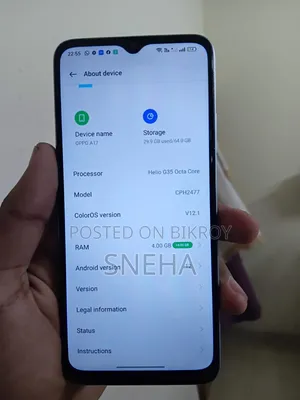 New Oppo A17 64 GB Blue