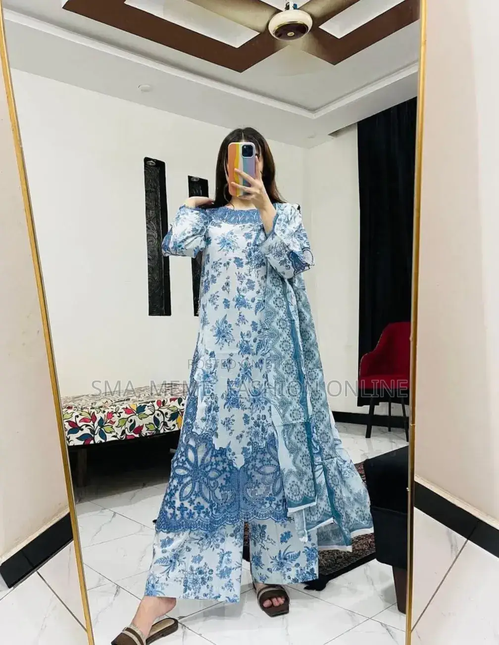 কটন এমব্রয়ডারি থ্রী পিস