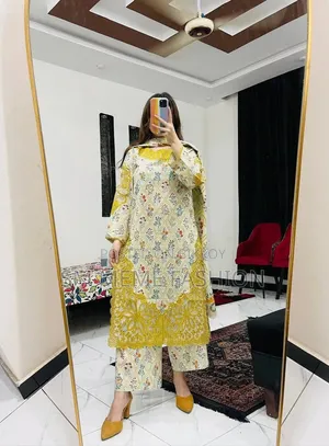 Cotton Embroidery Three Piece
