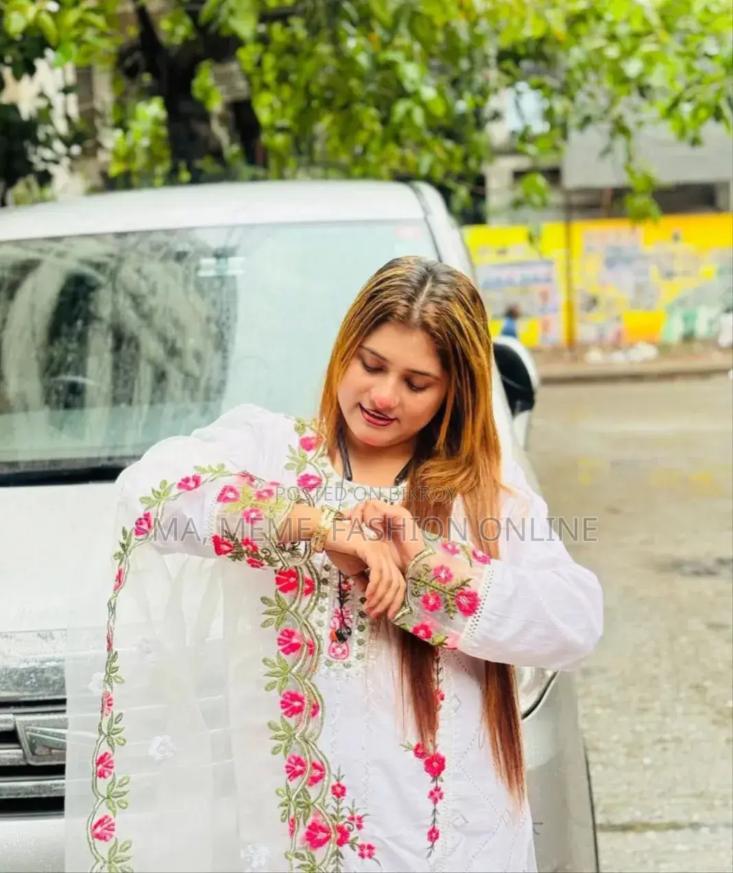 Cotton Embroidery Three Piece