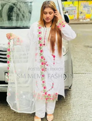 Cotton Embroidery Three Piece