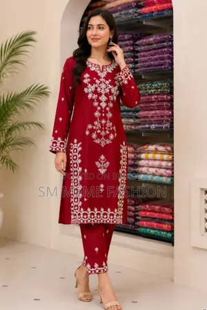 Linen Embroidery Two Piece
