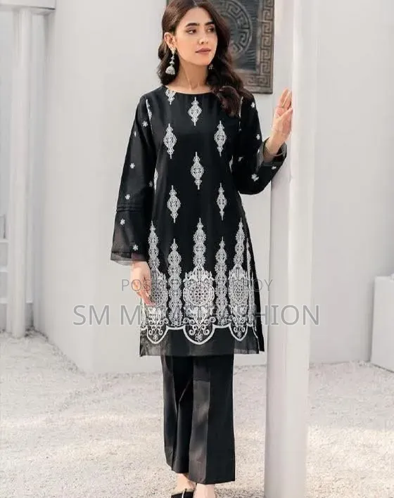 Cotton Embroidery Two Piece