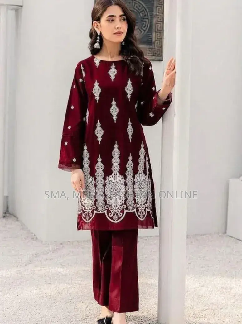 Cotton Embroidery Two Piece