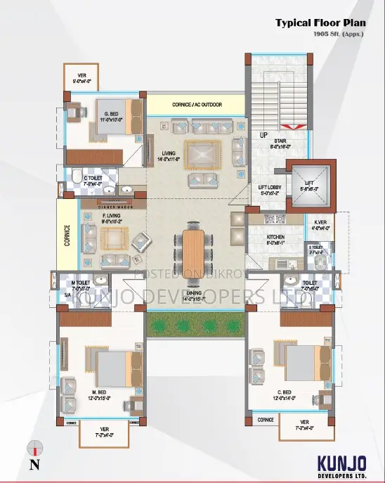 3 Bedroom Apartment in Basundhara for sale